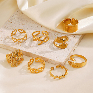 Cincin Baja Anti Karat Bentuk Hati Lebar, Gaya Geometris, Fashion Populer Grosir, untuk Wanita, Kepribadian Unik - Product Image 2