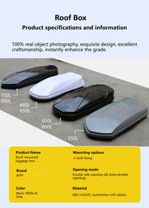 Boîte de toit de voiture universelle <span class=keywords><strong>OLIVER</strong></span> en plastique ABS, double ouverture latérale, épaissie, grande capacité 480L-900L, ultra-fine, pour le voyage - Product Image 3