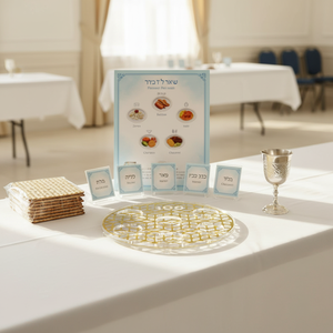 Elegante Piatto Seder in Acrilico di Lusso con Design a Nido d'Ape Dorato, Moderno Oggetto Ebraico per Esposizione sul Tavolo Seder e Regalo di Famiglia - Product Image 4