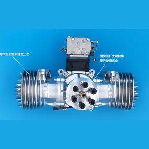 Moteur à essence pour modèle d'aviation DLE170, bicylindre, deux temps, échappement latéral, refroidissement par air naturel, cylindrée 170 cm³, pour drone - Product Image 6