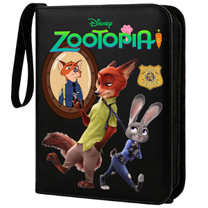 400 Stück Mickey Mouse Zootopia <span class=keywords><strong>Elsa</strong></span> Kartenalbum mit 4 Kartenfächern, Sammelmappe mit Reißverschluss, Doppeltaschen-Kartenordner - Product Image 3