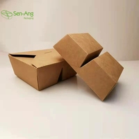 Boîte à lunch bento jetable en papier kraft compartimentée, nouvelle marque Senang02, 2 à 3 compartiments, compatible micro-ondes