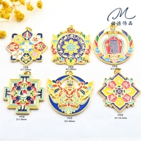 Pendentifs en alliage de voiture de style tibétain pour la commémoration touristique, Neuf Palaces, Huit Trigrammes et Porte-bonheur à suspendre