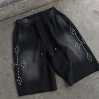 Shorts de survêtement amples pour homme en molleton bouclette de coton épais, avec cordon de serrage, coupe ample, longueur genou, 3/4, style Bermuda