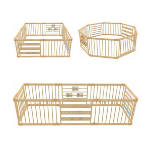 Parc de jeu pliable en bois pour enfants, grande taille, avec <span class=keywords><strong>porte</strong></span>, idéal pour chambre de bébé et salon – Vente en gros personnalisée - Product Image 1