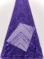 Rouge rayé perle Tube Sequin brodé maille tissu nouveau Style tissé Technique pour robes de mariée mode et sacs dentelle perles
