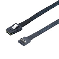 Câble d'interconnexion serveur PCIe OCuLink SFF-8611 4i vers SFF-8087, 0,5 m, coudé à 90 degrés