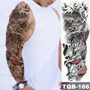 Tatuagem temporária japonesa prajna, grande braço, à prova d'água, tattoo adesiva corpo de deus, arte completa, homens