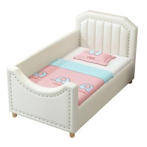 Letto singolo in legno massello con bordo avvolto morbido di grandi <span class=keywords><strong>dimensioni</strong></span> principessa Guardrail per bambini culla letto Splicing piccolo bambino e bambino - Product Image 6