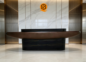 Bureau <span class=keywords><strong>d</strong></span>'<span class=keywords><strong>accueil</strong></span> irrégulier en fibre de verre, mobilier haut de gamme personnalisé, halls <span class=keywords><strong>d</strong></span>'hôtel de luxe, bureaux <span class=keywords><strong>d</strong></span>'<span class=keywords><strong>accueil</strong></span> modernes incurvés en pierre pour entreprises - Product Image 6