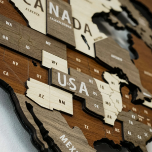 Carte du monde en bois 3D, grande décoration murale en bois, idée cadeau de déménagement pour la maison et la cuisine - Product Image 3