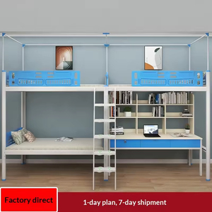 <span class=keywords><strong>Lit</strong></span> mezzanine moderne en métal robuste <span class=keywords><strong>avec</strong></span> escalier et armoire Lits superposés modernes <span class=keywords><strong>avec</strong></span> <span class=keywords><strong>bureau</strong></span> et tiroirs de rangement Lits de dortoir - Product Image 5