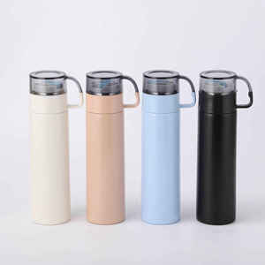 High-end Business Stainless Steel Vacuum Insulated Leak-Proof Tumbler <b>Gift</b> <b>Box</b> Set with Three Lids Modern Design for Men - Product Image 5