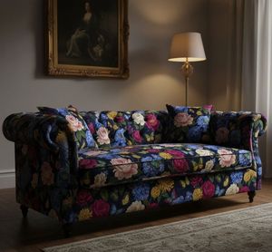 Tissu d'ameublement moderne imprimé floral et papillons au mètre, motif jardin artistique, textile pour canapé, fauteuil et coussins - Product Image 4