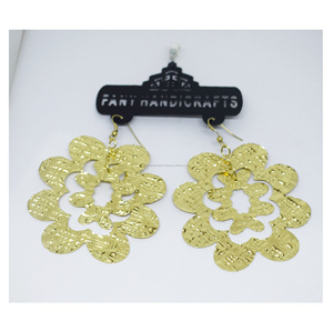 2027 Californie été conceptions bijoux martelé Texture bombée vert perles de rocaille boucles d'oreilles fleur traditionnelle boucles d'oreilles or - Product Image 6