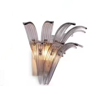 JYLIGHTING Vintage Palmatte Lustre Applique Murale Fantaisie Murano Verre Clair Lampe de Chevet
