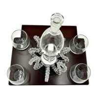 Ensemble de bouteilles en verre de luxe modernes et élégantes en forme de pieuvre, personnalisables, différentes tailles, 750 ml, 1 L, pour spiritueux, vodka, whisky, rhum
