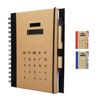 Bloc-notes personnalisé A6 à spirale, calculatrice électronique multifonction, stylo, couverture en papier, impression, bloc-notes, notes adhésives