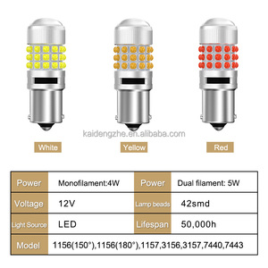 Kaidengzhe Ô Tô Màu Đỏ Màu Trắng Hổ Phách LED Máy Chiếu Bóng Đèn 1156 7443 3157 1157 12V 42smd Tín Hiệu Lần Lượt Xếp Phía Sau Đèn - Product Image 2