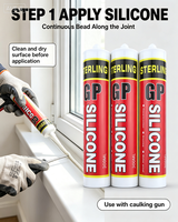Sellador Adhesivo a Base de Silicona Sista, Impermeable, de Curado Rápido, Material Duradero para Ventanas, Puertas, Vidrio y Construcción, Superventas