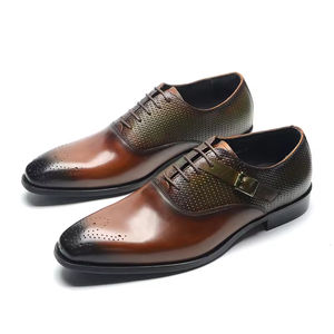 Chaussures Richelieu en cuir pour hommes, de haute qualité, formelles et décontractées, à bout fermé, respirantes, à lacets, haut de gamme, fabriquées à la main, intemporelles - Product Image 5