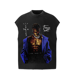 Gilet Vintage Americano <span class=keywords><strong>Cactus</strong></span> <span class=keywords><strong>Jack</strong></span> di Alta Qualità, Moda Hip Hop Streetwear, Gilet Oversize Nero Effetto Lavaggio Acido, T-shirt Casual per Uomo - Product Image 6