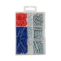Panpal – Kit d'ancrage à vis en acier manuel 124 pièces, chevilles en plastique autotaraudeuses, foret inclus, personnalisable OEM, multi-usages