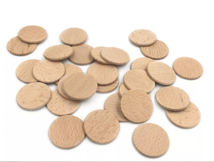 Disque rond naturel inachevé hêtre disques en bois blanc puces tranche de carte ronde bricolage artisanat pièces en bois 38mm - Product Image 2