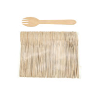 Fourchettes en bois jetables écologiques biodégradables en bois de bouleau naturel, ensemble de couverts durables et compostables, vaisselle de fête en vrac