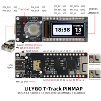 LILYGO T-Track ESP32-S3R8 Development Board dengan Layar AMOLED SPI 1,1 Inci Trackball Modul ESP32 WIFI Bluetooth