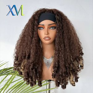 Perruque synthétique tressée <span class=keywords><strong>de</strong></span> 20 pouces, sans colle, avec bonnet ajustable à trois brins et dentelle complète # Vente en gros <span class=keywords><strong>de</strong></span> vêtements pour femmes africaines noires 1B - Product Image 4