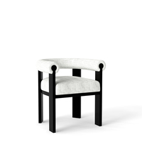 Chaise de salle à manger de luxe en bois massif rembourrée noire nordique maison moderne en bois de frêne noyer