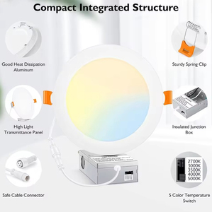 Hiện Đại 4 Inch 6 Inch Vuông Đèn Trần Lõm Thay Đổi Độ Sáng 9W 12W SMD <span class=keywords><strong>LED</strong></span> Bảng Điều Chỉnh Nhôm Cơ Thể Đèn Cho Phòng Khách Đèn Nồi - Product Image 3