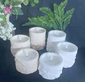 Organismes marins nordiques (avec étoile de mer, méduse, coquillages) Motif <span class=keywords><strong>biologique</strong></span> LED Ciment Bougies électroniques 3D - Product Image 1