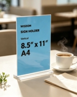 Support de signalisation en acrylique transparent personnalisé, format A4 (8,5 x 11 pouces), présentoir de documents en plexiglas pour bureau, menu, cadre photo