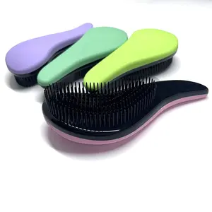 Wholesale Manufacture Massage Plastic Scalp Comb Hair Brush Detangling Anti Tangle Detangler Hairbrush For 4c Hair