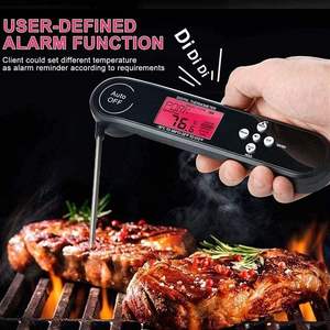 Цифровой термометр для мяса со складным щупом, водонепроницаемый IP66, голосовая сигнализация, 3-цветная подсветка, для кухни, барбекю и приготовления пищи - Product Image 6