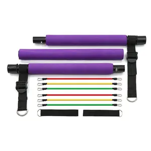 Kit VIGFIT Yoga Bar con fasce di resistenza per allenamento per allenamento a casa Kit di resistenza con bastone Yoga fasce per allenamento gambe