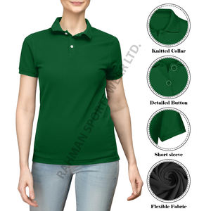 OEM Supply Women Premium Polo T Shirt Tissu léger à séchage rapide pour les activités de plein air et le confort d'été - Product Image 2
