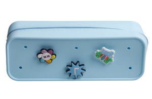 DIY Pencil case with different shape charms large capacity silicone pencil case kids DIY pencil case match cute charm blue color - Product Image 5