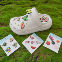 Breloques pour sabots unisexes en PVC écologique, motif trèfle à quatre feuilles, boucles à ardillon pour pantoufles FX-001, vente en gros en vrac, Fujian Chine