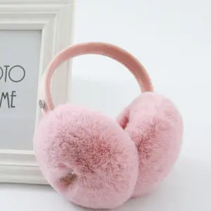 wholesales plain color women fluffy ear warmer Winter musical fuzzy earmuff headphones wireless bluetooth ear muffs