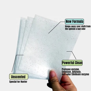 Hojas de detergente para ropa con enzimas antiolor de alta eficiencia personalizadas, tabletas de detergente sólido para cazadores de lavandería - Product Image 1
