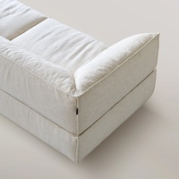Zayshine Canapé modulaire en coton et lin blanc de luxe moderne italien pour salon, canapé en forme de I, 3 places, villa, appartement, canapé design