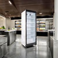 Réfrigérateur commercial vertical mince pour boissons ONRUN SC600, porte vitrée, refroidissement par air, capacité 580L, plage de température 0-10°C, serrure de porte 342