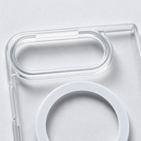 Étui de téléphone pliable transparent en PC rigide avec chargement magnétique sans fil, coque transparente à deux pièces avec cadre de caméra surélevé