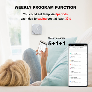 <span class=keywords><strong>Thermostat</strong></span> intelligent WiFi OEM pour chauffage au sol, certifié UE, contrôleur de température numérique LED pour chauffage électrique, chauffe-eau et <span class=keywords><strong>chaudière</strong></span> à <span class=keywords><strong>gaz</strong></span> - Product Image 6