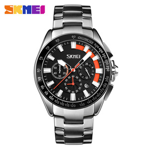 Skmei Men's Stainless Steel Watch Chronograph Tachymeter Luminous Hands Date 30M Waterproof Business Quartz Watch - Product Image 5
