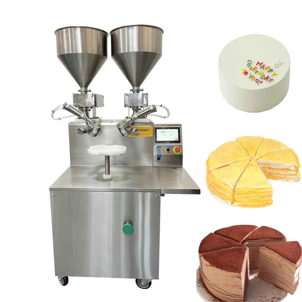 Máquina automática de espalhar creme para bolo de aniversário, espalhador de creme para decoração de bolo, parte superior e lateral