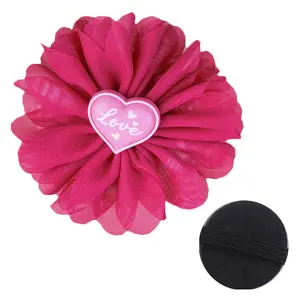 China Supplier Satin Ribbon Garment Accessories Elastic Cute Girls Headband 5cm Hand-made Chiffon Fabric Flower